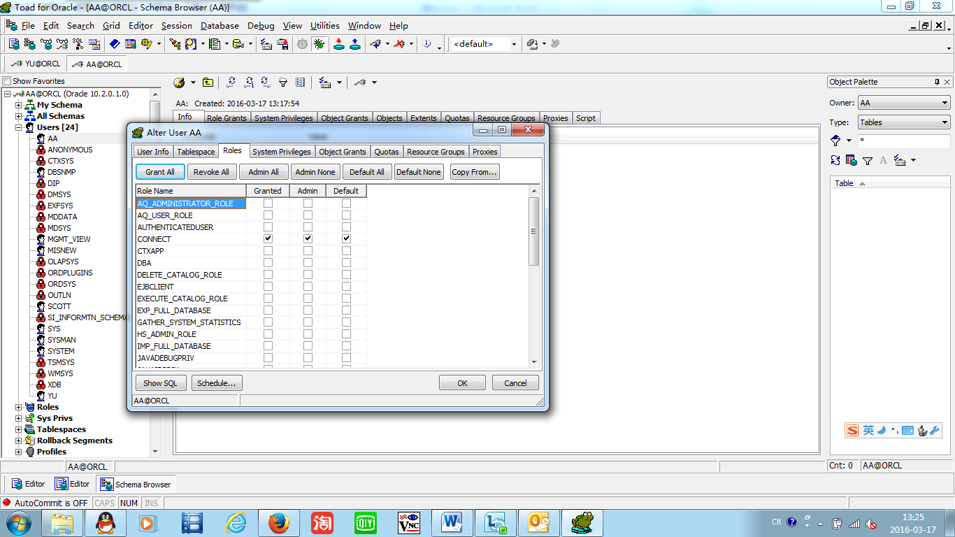 Toad中设置权限的疑问 Oracle数据库管理 Itpub论坛 专业的it技术社区