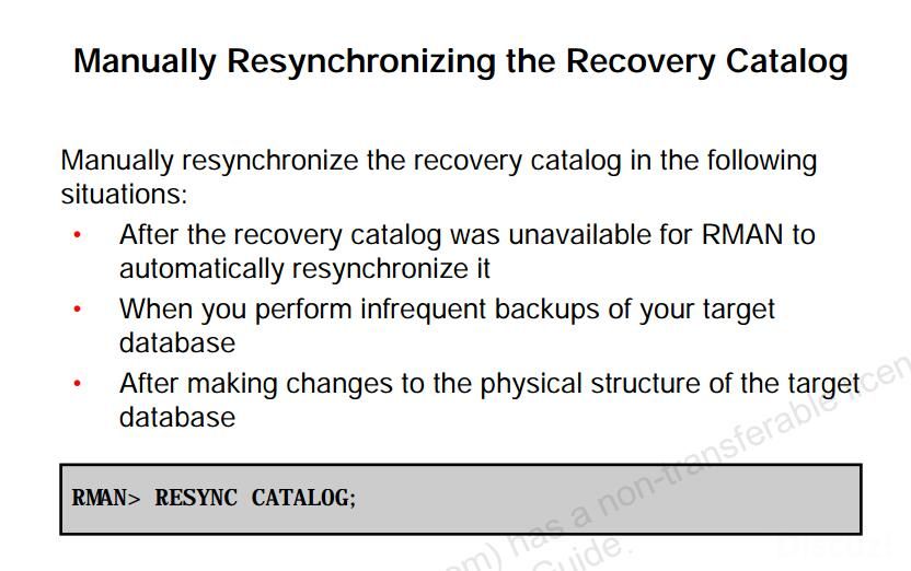 恢复目录中的resync catalog - Oracle数据库管理- ITPUB论坛－专业的IT技术社区