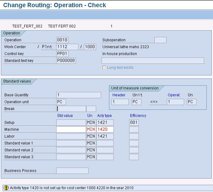 CA01创建Routing出错，帮帮忙！ SAP R/3 ITPUB论坛－专业的IT技术社区